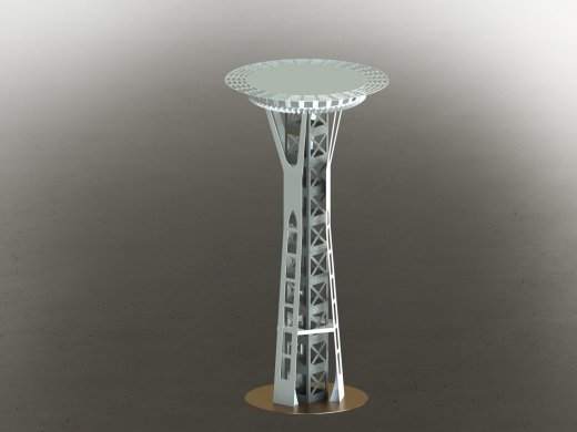 西雅图太空针塔，钣金拼图，3D拼图，metalcraft设计缩略图